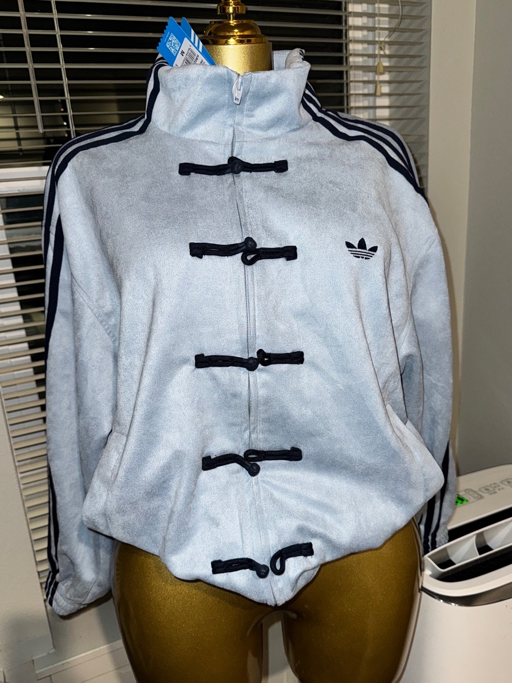 adidas Light Blue Bomber Jacket with Navy Accents